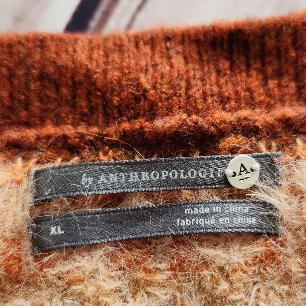 NWT Anthropologie "Vittoria Fair Isle" One Shoulder Sweater Wool Alpaca Blend XL - Picture 8 of 12